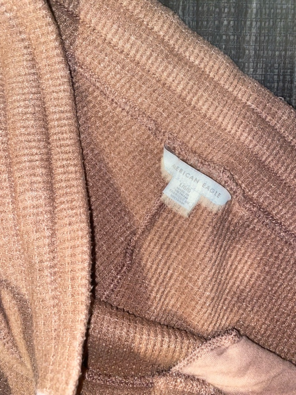 American Eagle Brown Knit Flared Sweatpants - Picture 4 of 9
